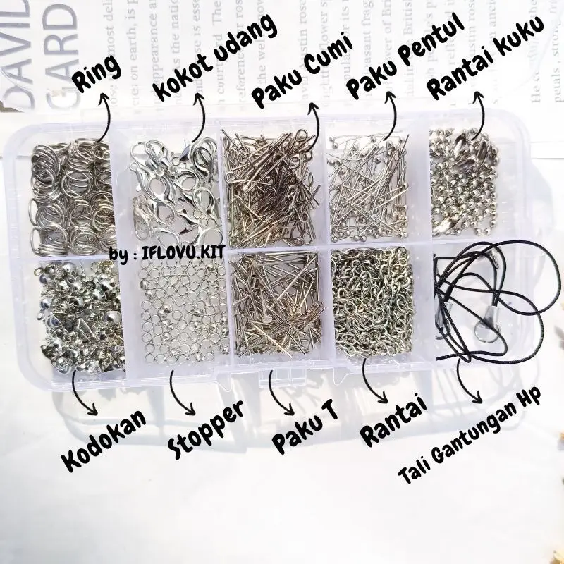 REFILL SET DIY By Iflovu Kit | Kodokan Gelang 1 Set Box stopper ring Kokot Udang Rantai Lada Stopper Gantungan Hp 2