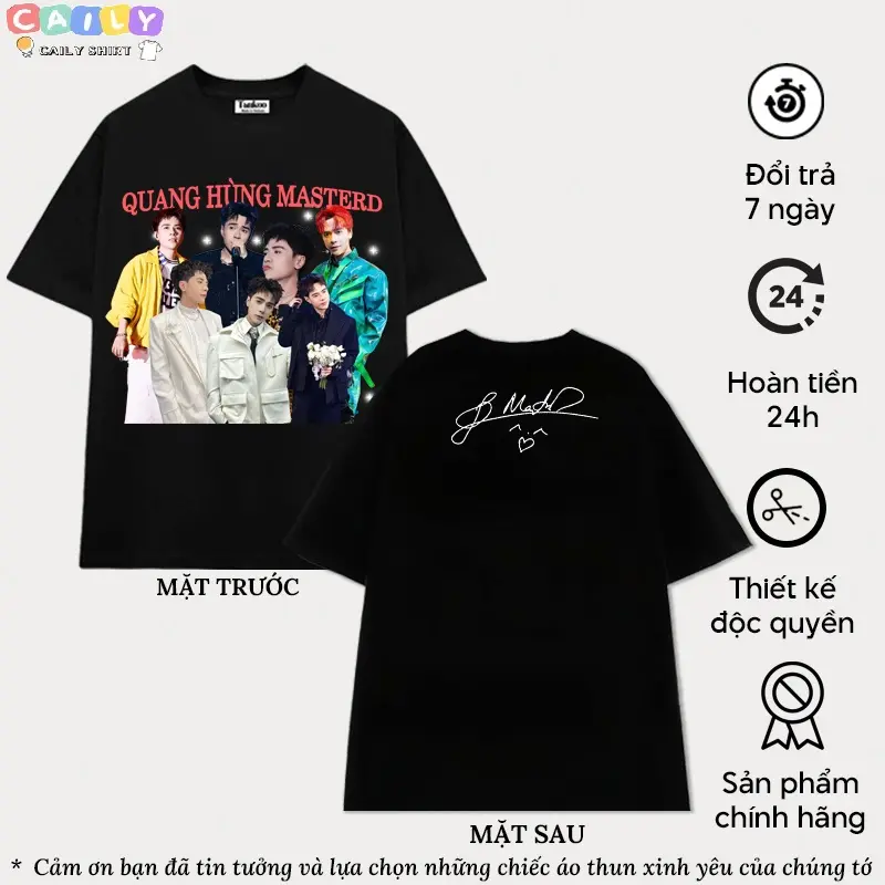 Áo thun dành cho fan Quang Hùng MasterD - kèm chữ ký trên áo, áo phông cá tinh cho nam nữ - vải cotton - unisex