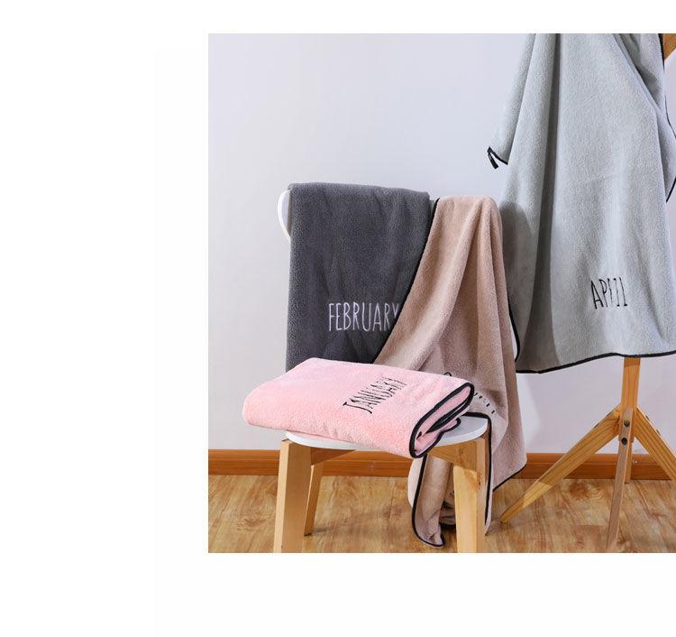 Product Introduction of Bath  Female Adult Absorbent Cotton  Male and Female Students Korean Style High-End Home plus-Sized Cute Month Set absorbent bath bath towel 12