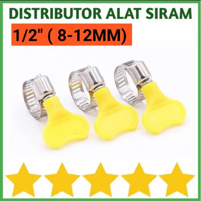 HANDLE CLAMP SELANG 1/2 INCH 8-12MM STAINLESS STEEL KUPING KLEM SELANG