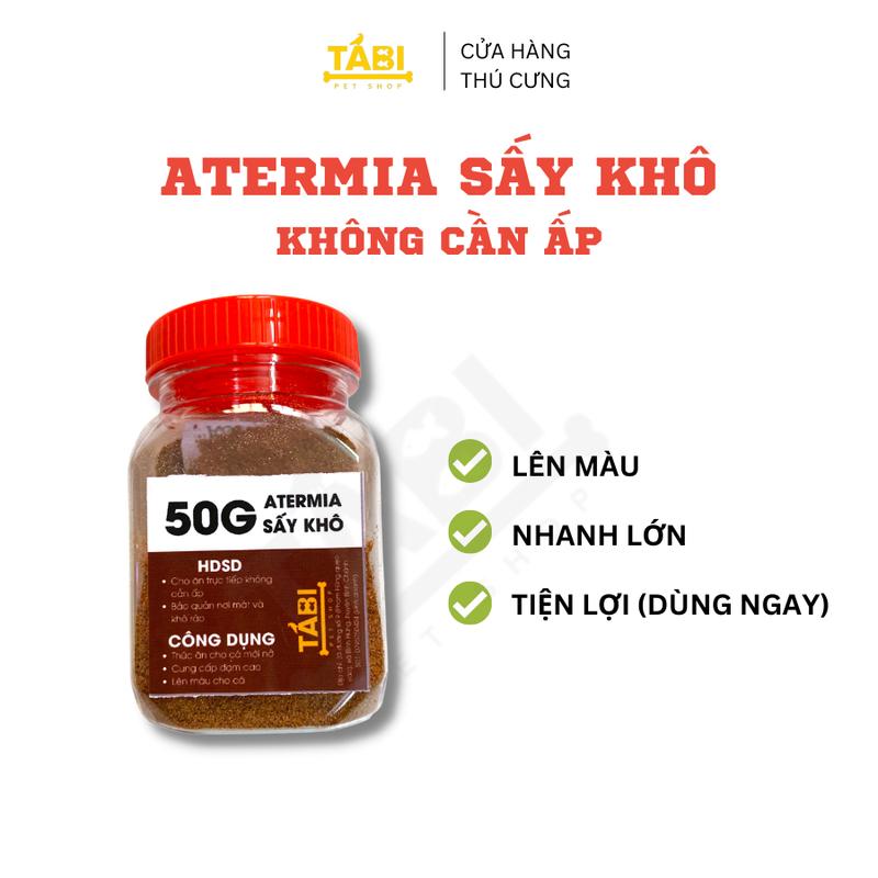  50G Bột Artemia Tách Vỏ Sấy Khô Thức Ăn Cá Cho Cá Bột Cá Bảy Màu Betta Guppy,... 