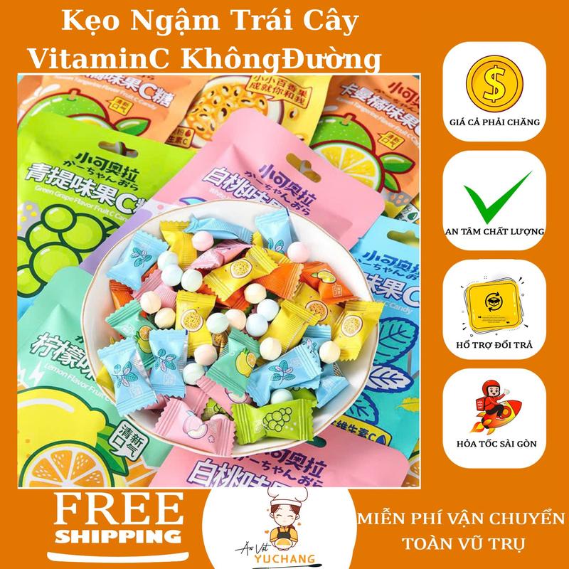 Kẹo Trái Cây Vitamin C Không Đường - Ăn Vặt Yu Chang Candy Snack Food