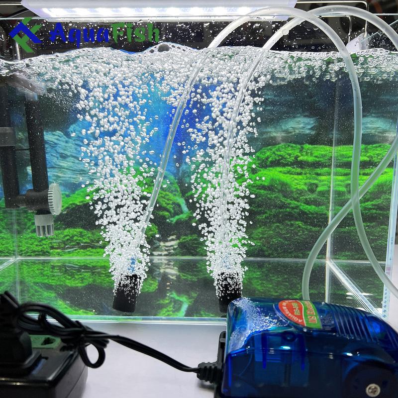 Máy Sủi Khí Oxy 2 Vòi Rs 348A tặng kèm 2 bộ dây quả sủi (Máy sục khí oxy dùng cho bể cá cảnh dưới 300 lít)