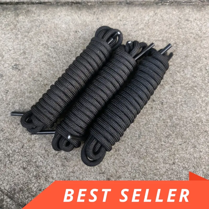 Tali Sepatu Safety Replacement / Premium Shoelaces Bulat Hitam Shoe Pria 3
