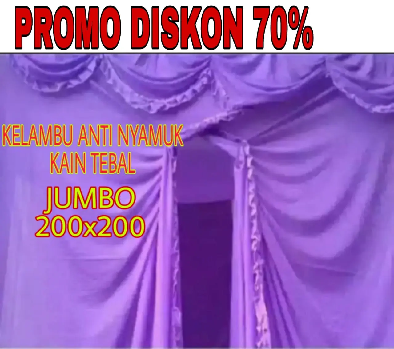 KELAMBU TEBAL ANTI NYAMUK UKURAN JUMBO 200X200 Kain