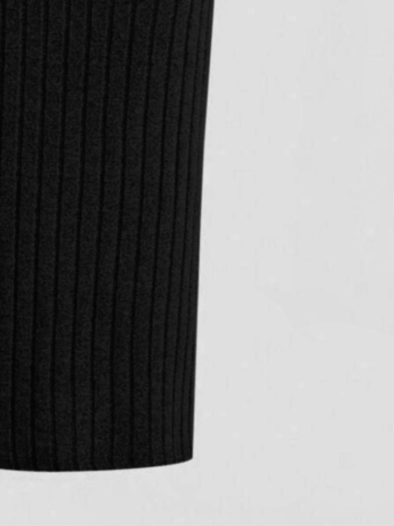 Product Introduction of Women's Solid Ribbed High Waist Bodycon Skirt, Casual Fashion Long Skirt for Daily Wear, Ladies Fall & Winter Bottoms 5
