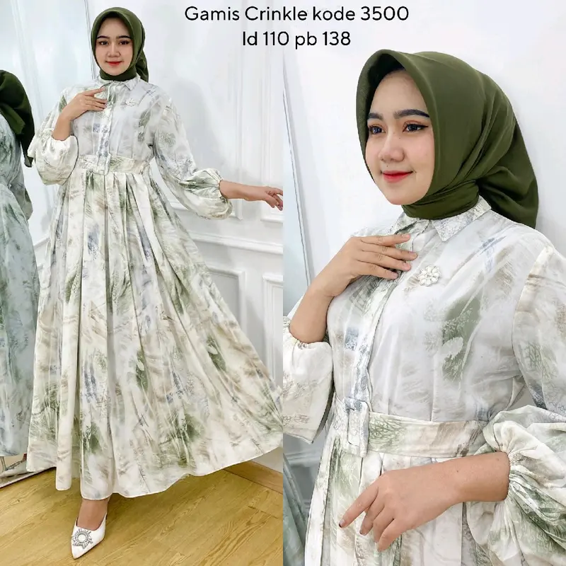 Gamis Muslim Wanita Model Crinkle 3500 Lebaran 1