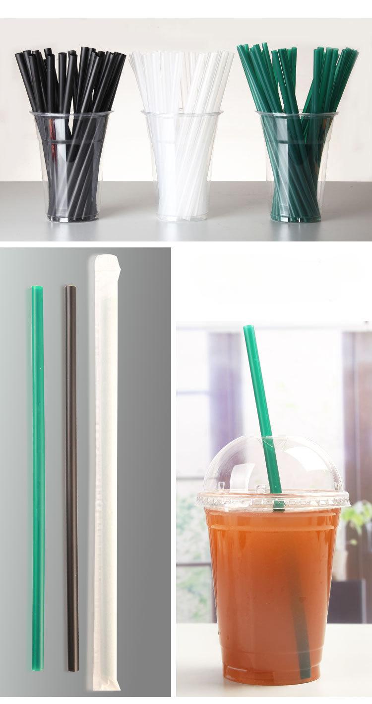 Product Introduction of Independent Paper Packaging Disposable Straw Green Coffee Black Straight Straw Juice Drink Milk Tea Straw Plastic Rietjes 3