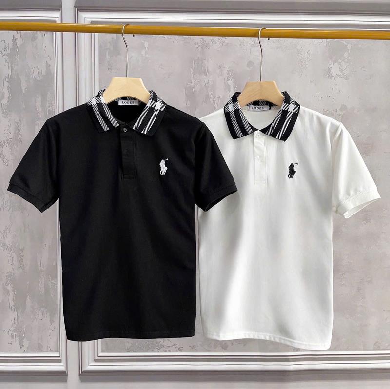 Áo thun polo nam phối caro cổ và thêu logo Ngựa mẫu mới cao cấp- ML CLOTHINGS Menswear Shirt Ngắn Tay Navy TOP Có Cổ