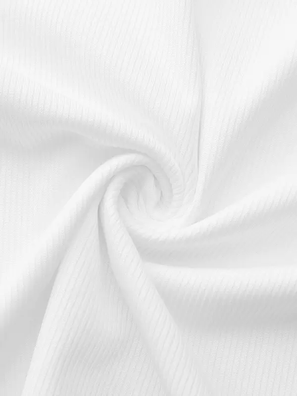 Women's Solid Color Ribbed Polo Shirt, Casual Short Sleeve Collared Top for Summer, Ladies Clothes for Daily Wear 7