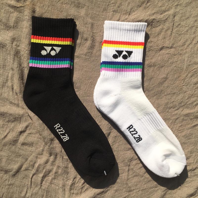 COMBO Tất Vớ Đệm XÙ YONEXX Trắng Đen 5 SỌC MÀU Thể Thao Nam Nữ Cổ Cao ,Dày Dặn,Êm Chân ,Thoáng Khí Nam Nữ Thời Trang Unisex Style Hàn Quốc.