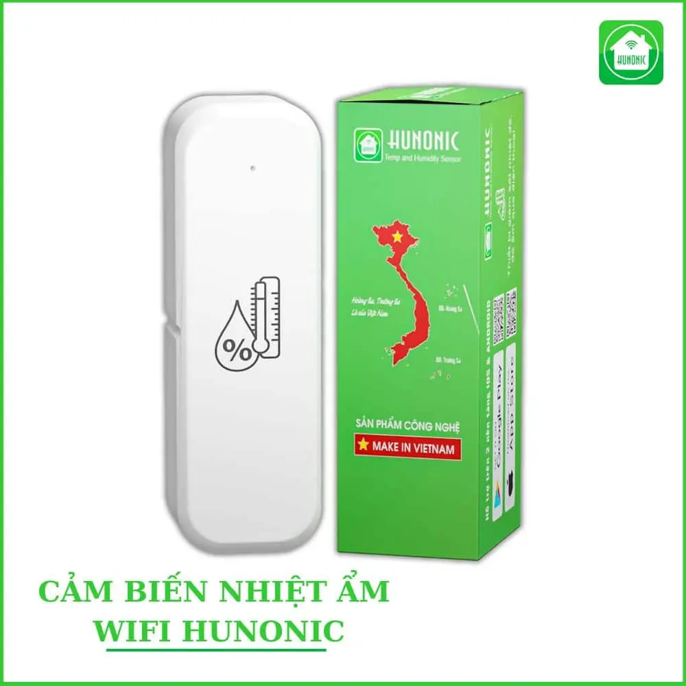 Cảm Biến Nhiệt Ẩm Wifi Hunonic, Giải Pháp Đo Lường Chính Xác Cho Môi Trường Xung Quanh, Bảo Hành 12 Tháng Lỗi Đổi Mới