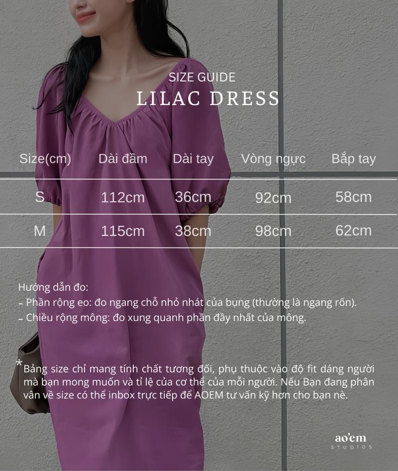 Product Introduction of AOEM STUDIOS - LILAC DRESS - ĐẦM LINEN TAY PHỒNG DÁNG SUÔNG 0