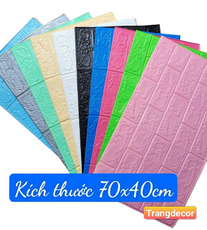  Combo 50 Tấm Xốp Dán Tường Miếng Dán Tường Vân Gạch Kích Thước 70x40cm Có Keo Sẵn Vietnam Phòng khách đen 70x77 cm chống khói đóa hồng tím x ố xoppvc op pu xop pvc chống mốc phòng ngủ Hấp thụ âm thanh Dán trước tấm  la tamdan tuong 