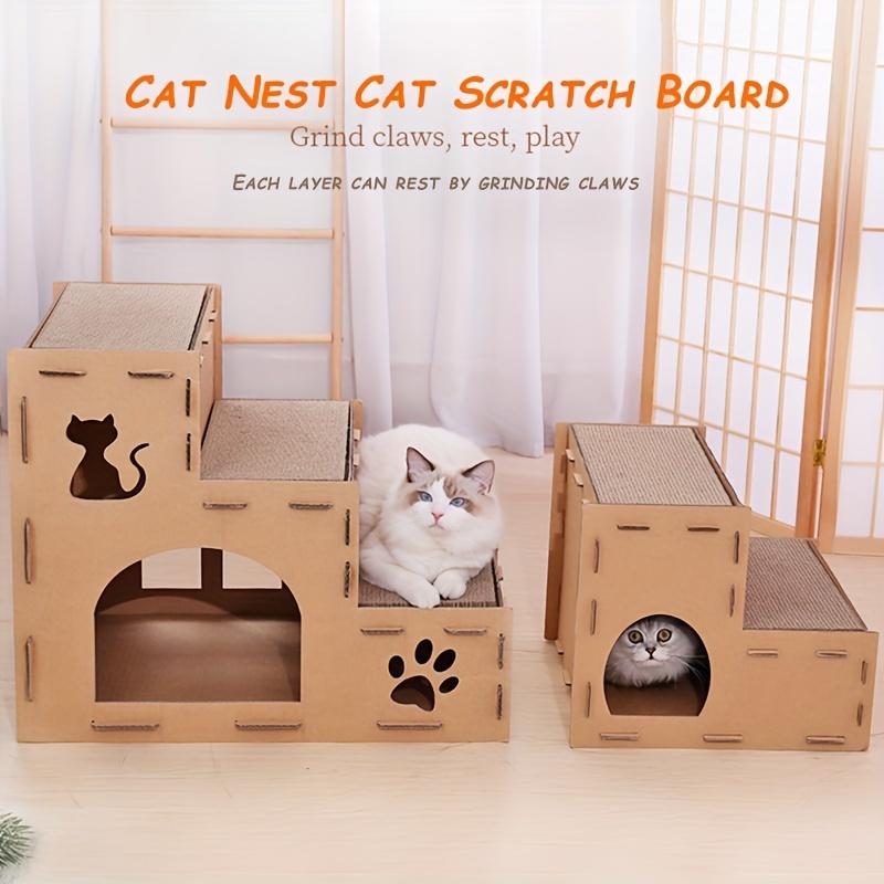 2024 Deluxe 2 Layer 3 Layer Cat Condo With Scratching Board Durable Corrugated Cardboard Doub