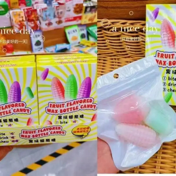 Fruit Flavor Wax Bottle Sugar Creative Children's Candy Sandwich Jam Candy halal candy