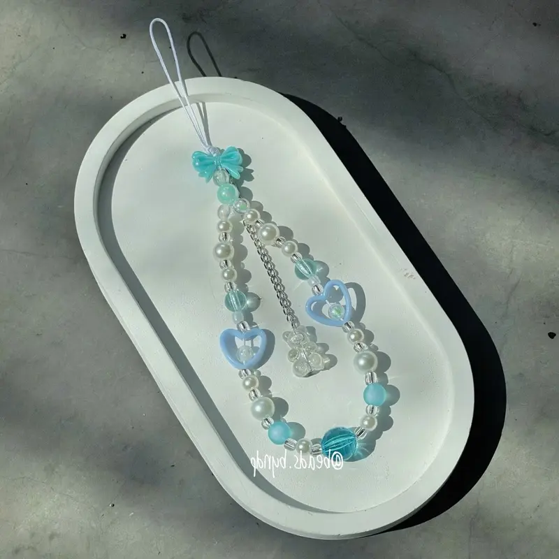 Phone Strap | Gantungan Hp Manik Bisa Custom Nama dan Request Warna Plastik Telepon Ponsel 8
