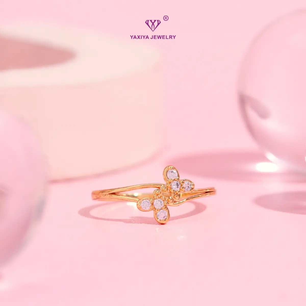 Yaxiya Cincin Wanita Motif Bunga Aksesoris 146