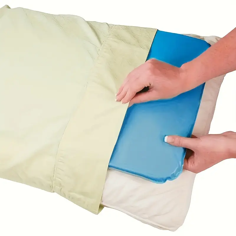 1 Piece Cooling Gel Pillow Core - Four Seasons Comfortable, Knitted Polyester Fiber Fabric, Neck Support, Machine Washable, Blue, 180-200 g/m², Perfect for Home Bedding 6