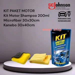 Kit Paket Motor - Microfiber - Lap Kanebo - Kit Motor Shampoo