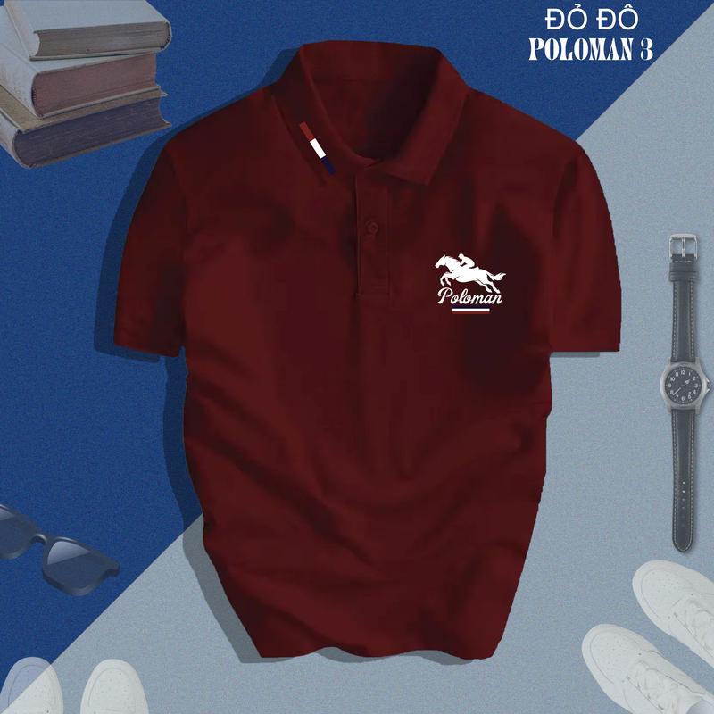 Áo Thun Polo Nam Nữ Poloman 03 Chất Vải Cao Cấp Tay Ngắn Phong Cách Trẻ Trung Thanh Lịch Có BigSize Trên 90kg - Poloman 03