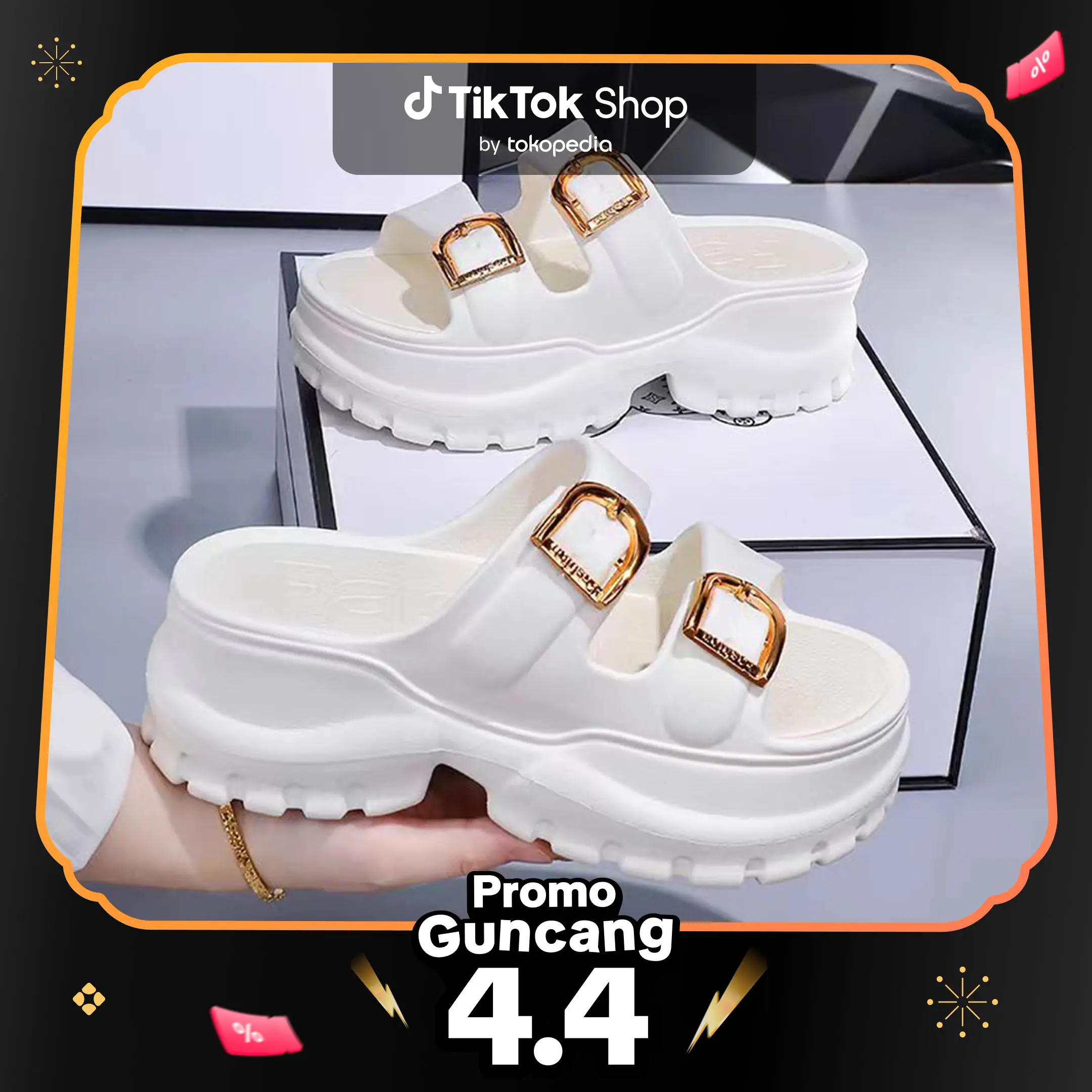 Lateny Sandal Wanita Kekinian Tinggi Sandal Fuji Wanita Wedges Korea Sandal Jelly Wanita