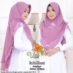 HIjab 2 Layer Syari Indo Kerut Jilbab Khimar Malika Dua Layer Serut