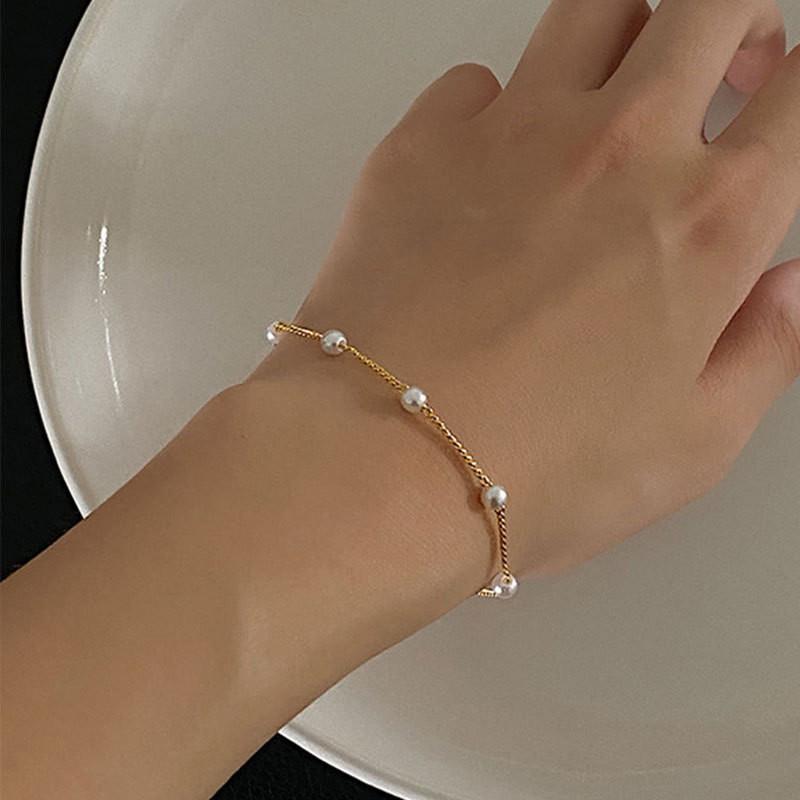 Product Introduction of Mini Summer Pearl Bracelets for Women Fashion Silver Color Adjustable Elegant Pearls Bangle Fine Wedding Banquet Jewelry Gifts 5