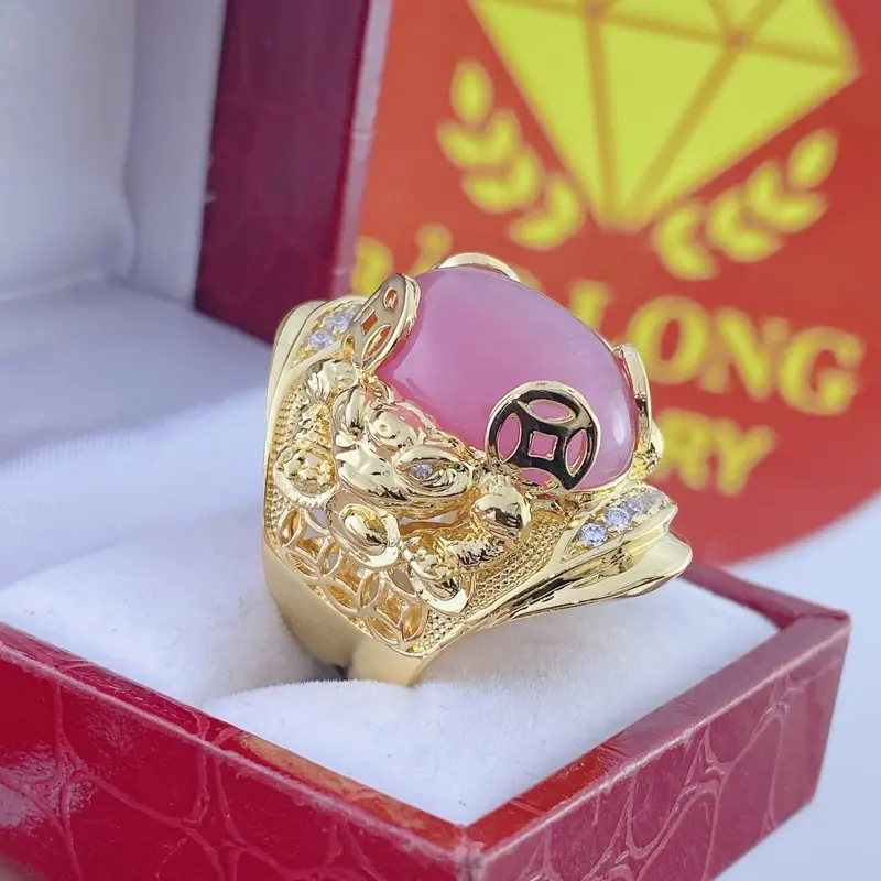 Nhẫn nam cóc ngậm ngọc đá ruby sao - Trang sức bảo long 3