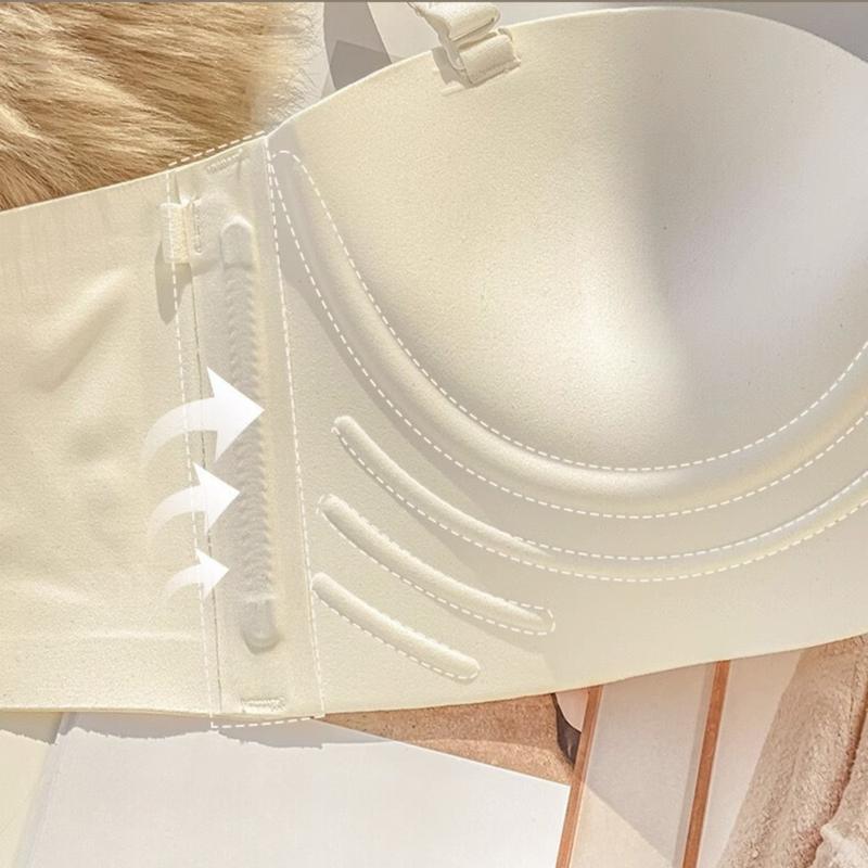 Product Introduction of [Áo Lùi Size] A38 Áo Lót Nữ Nâng Độn Vòng 1 Không Gọng Tạo Khe, Bra Nữ Chất Su Đúc Cao Cấp Không Gọng Không Gọng Không Đường May Thoáng Mat AMYBRA  Women tạo khe  Kem Nhung Tua Rua 16