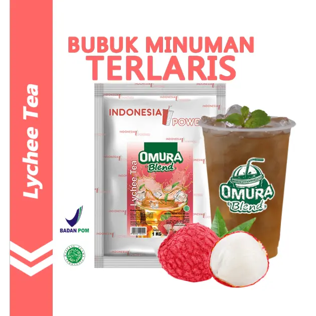 Rasa Lychee Tea 1Kg / Bubuk Minuman Omura Blend