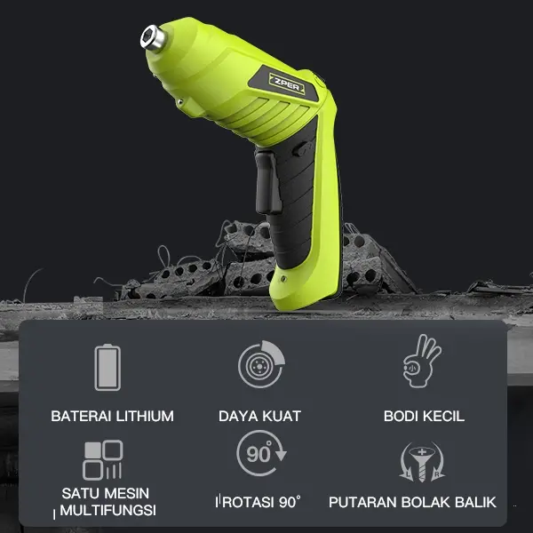 【COD】ZPER Mesin Bor Baterai 4.2V Obeng Listrik Cordless Drill Battery Bor Kayu Triplek Besi Bor ZP016 pompa air mancur stanley Torsi mesin bor cas 2 batre obeng  bor elektrik impact  1 set komplit power  tools 6