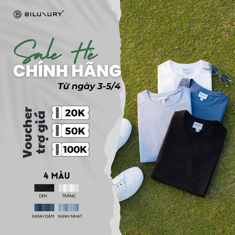 Áo Phông Nam Vải Recycle 8APKB402 Bền Màu, Dễ Làm Sạch, Thân Thiện Với Da - BILUXURY Menswear Top T-shirt Áo Thun