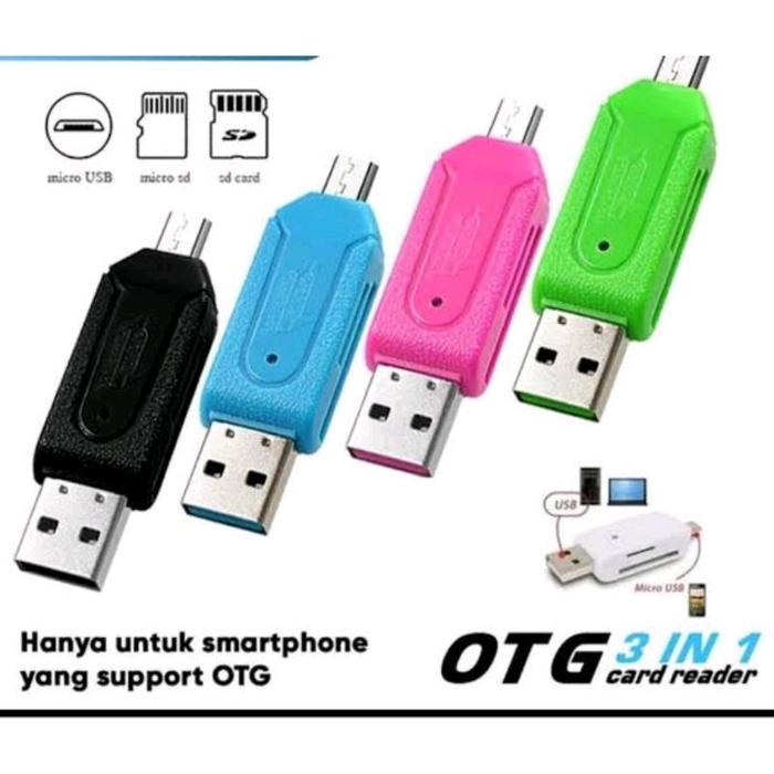 Jual Usb Otg Card Reader Mini 2 In 1 Slot Micro Sd Mini Sd Micro Usb ...