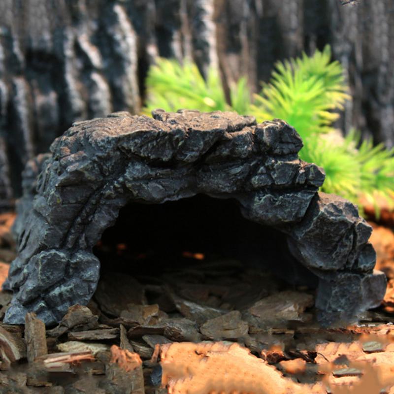 ZL Fish Hiding Rock Cave Aquarium for Turtle Reptile Basking Hide Habitat Shelter Decorations Lizard Snake Terrarium Orname 1