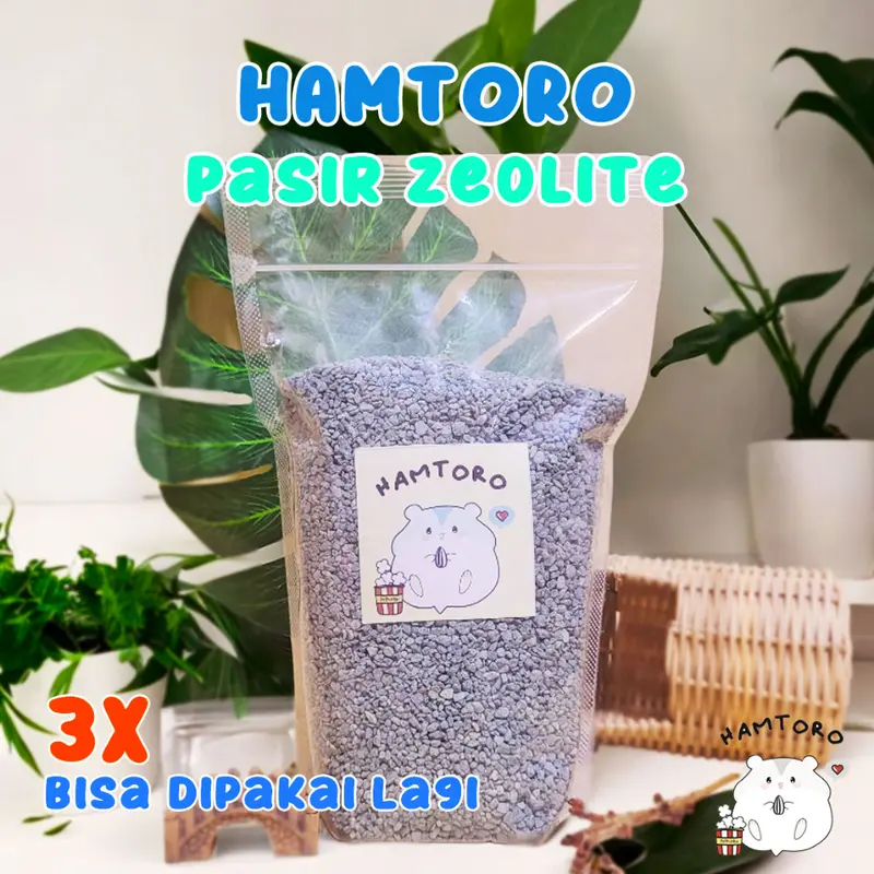 Pasir Zeolit 1kg ukuran 2 pasir mandi Hamster/kucing Hamster bathing Sand 1