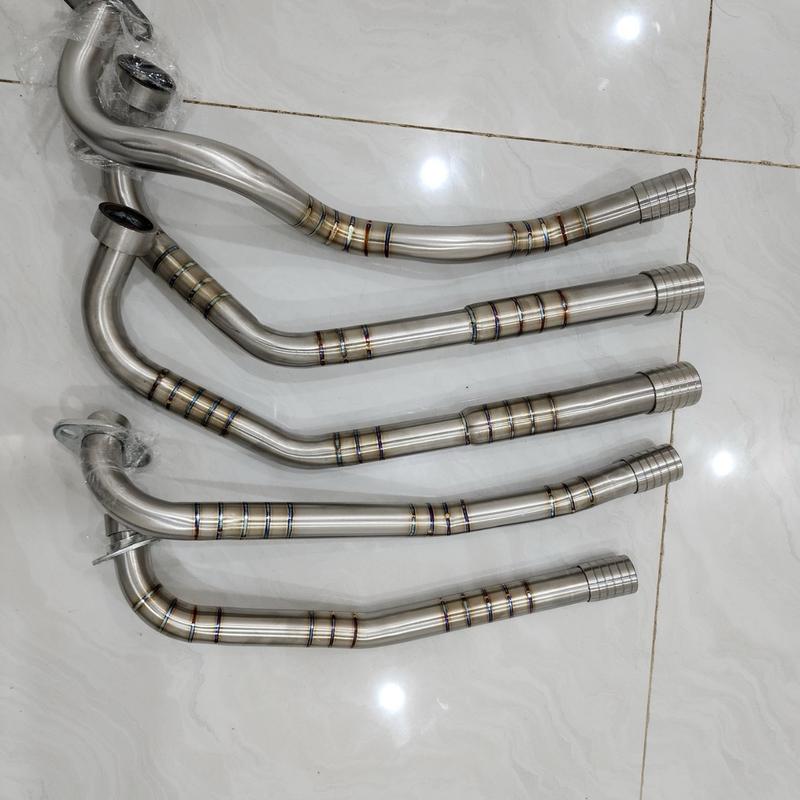 Cổ inox 304 lắp pô zin các dòng xe 50cc-160cc kèm khâu nối cnc inox 304 ( phần mô tả)