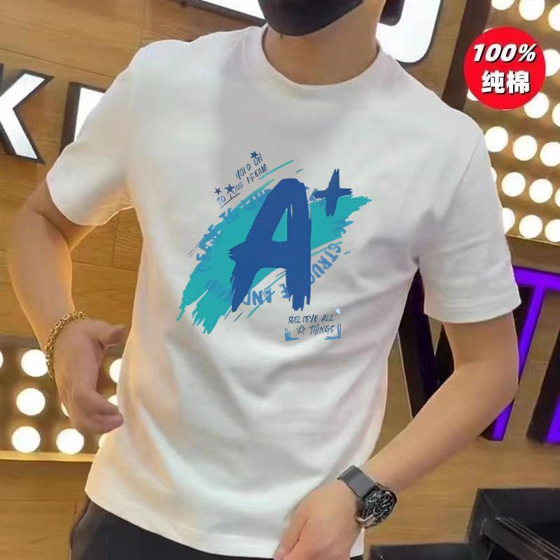 Product Introduction of Pure Cotton Short Sleeve T-Shirt for Men, Summer New Trendy High-End Half Sleeve Versatile Loose Plus Size Fashion Breathable Shirt for Women 24