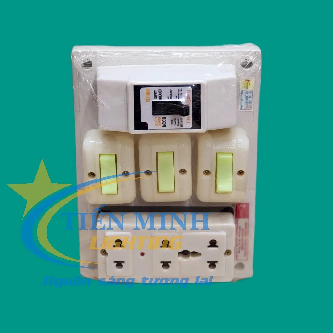 Taplo điện nổi 1,2&3 công tắc (cầu chì)/(CB), 2000W, ổ cắm 3 lỗ nhựa ABS chống cháy, chịu va đập