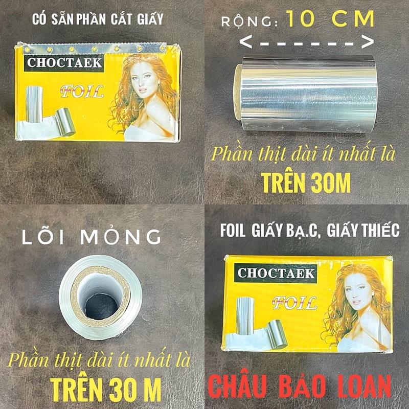 Giấy bạc nhuộm tóc, làm hight light. Rộng 10cm, dài trên 30m