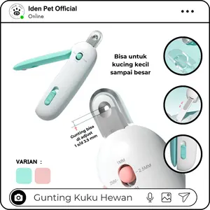 IDEN PET Pemotong Kuku Kucing Pemotong Kuku Anjing + Pengikir Kuku Hewan Peliharaan Pemotong Kuku Hewan Peliharaan