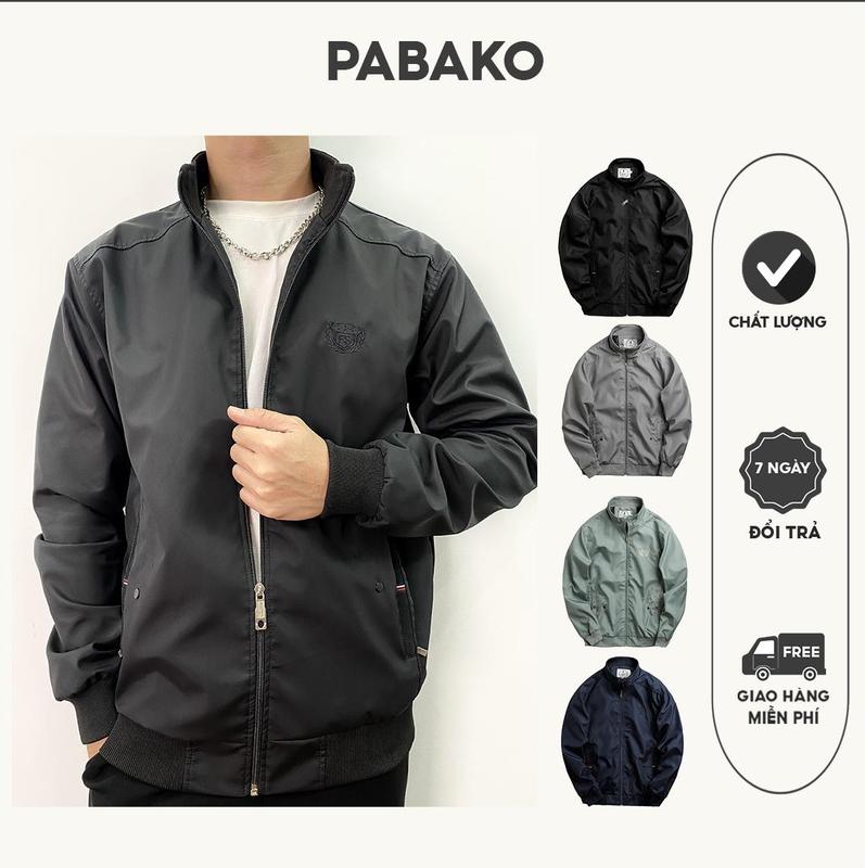 [KG03] Áo khoác dù nam 2 lớp Pabako - Menswear Jean Đen Tay Dài Jacket Nhung Kem