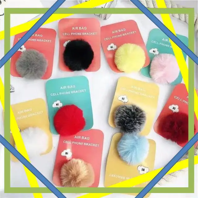 DB66 POP SOCKET POMPOM 3D POP SOCKET BULU WARNA AKSESORIS HP MH.ID 1