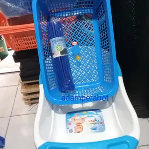 satu paket bak mandi bayi onix KB shallom +keranjang+dan polding jemuran bunder