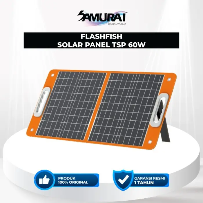 FlashFish Panel Surya 18V 60W Portable Solar Panel Foldable Solar