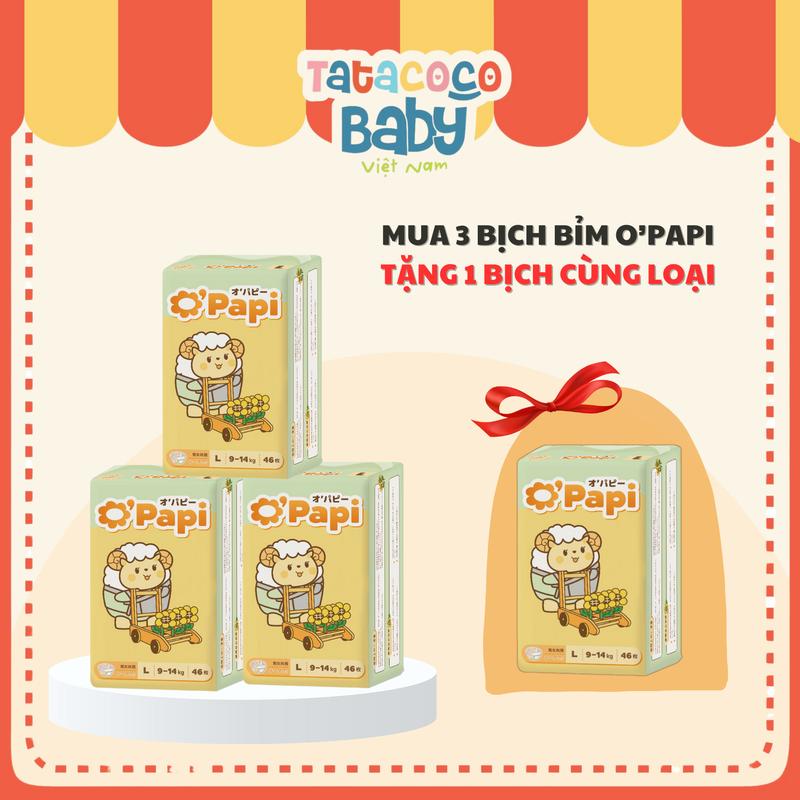 Tatacoco Baby - [Mua 3 tặng 1] Combo 3 Bịch Tã/Bỉm O'papi Nhật Bản đủ size cho bé