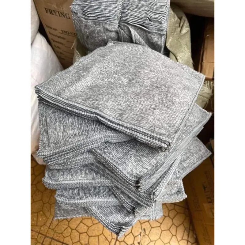 (Size 21x21 cm) Combo 10 Khăn lau bếp màu xám mềm mịn, thấm hút  Làm Sạch 7