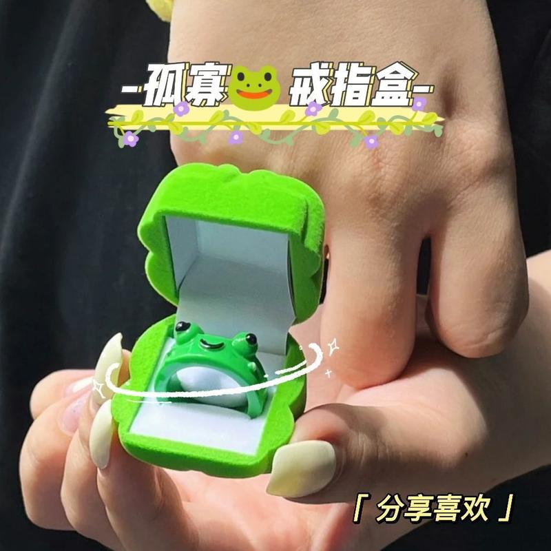 Frog ring box Cute frog ring neck earrings jewelry box Instagram ...