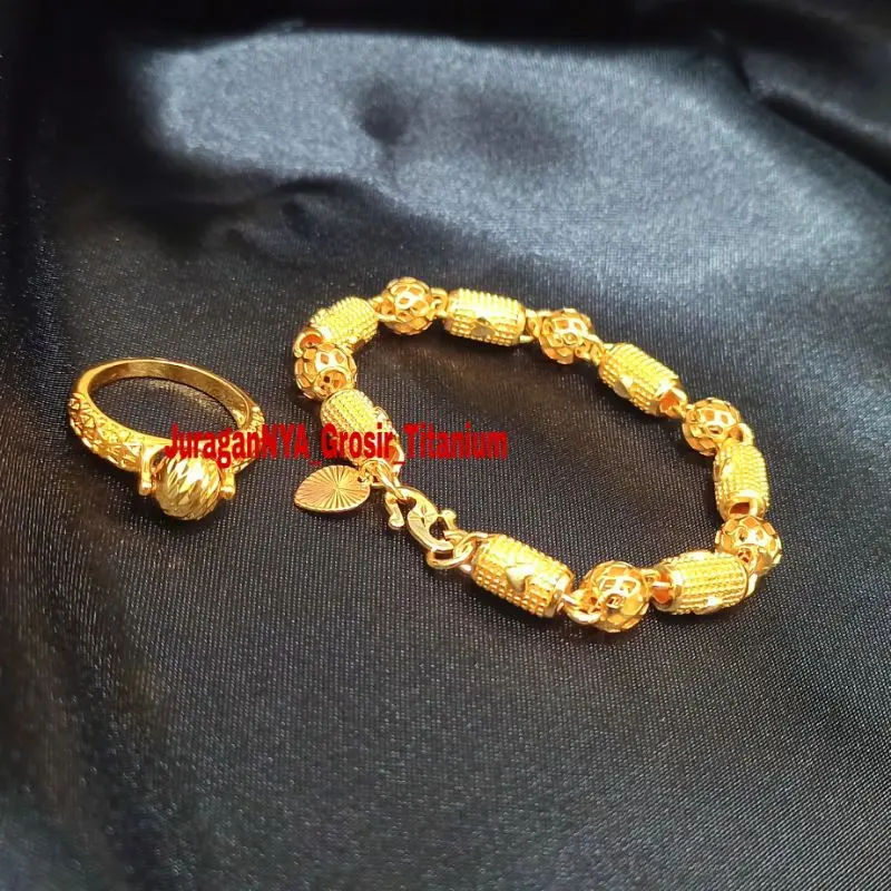 GELANG BAMBU BOLA LOVE TITANIUM +CINCIN ANTI  TERKINI(COD