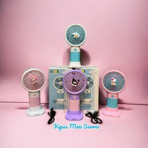 KIPAS MINI SANRIO SERIES, KUROMI, CINNAMONROLL,MELODY,HELLO KITTY Angin kipas  charger minimurah